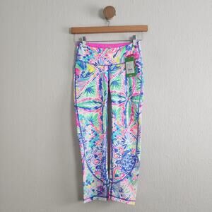 Lilly Pulitzer Luxletic Rochelle Weekender Capri Leggings Pockets XS NWT Floral
